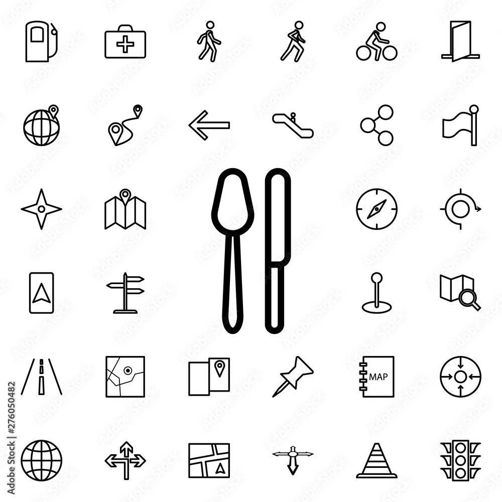 Poster restaurant sign icon. universal set of navigation for website design and development, app developmen