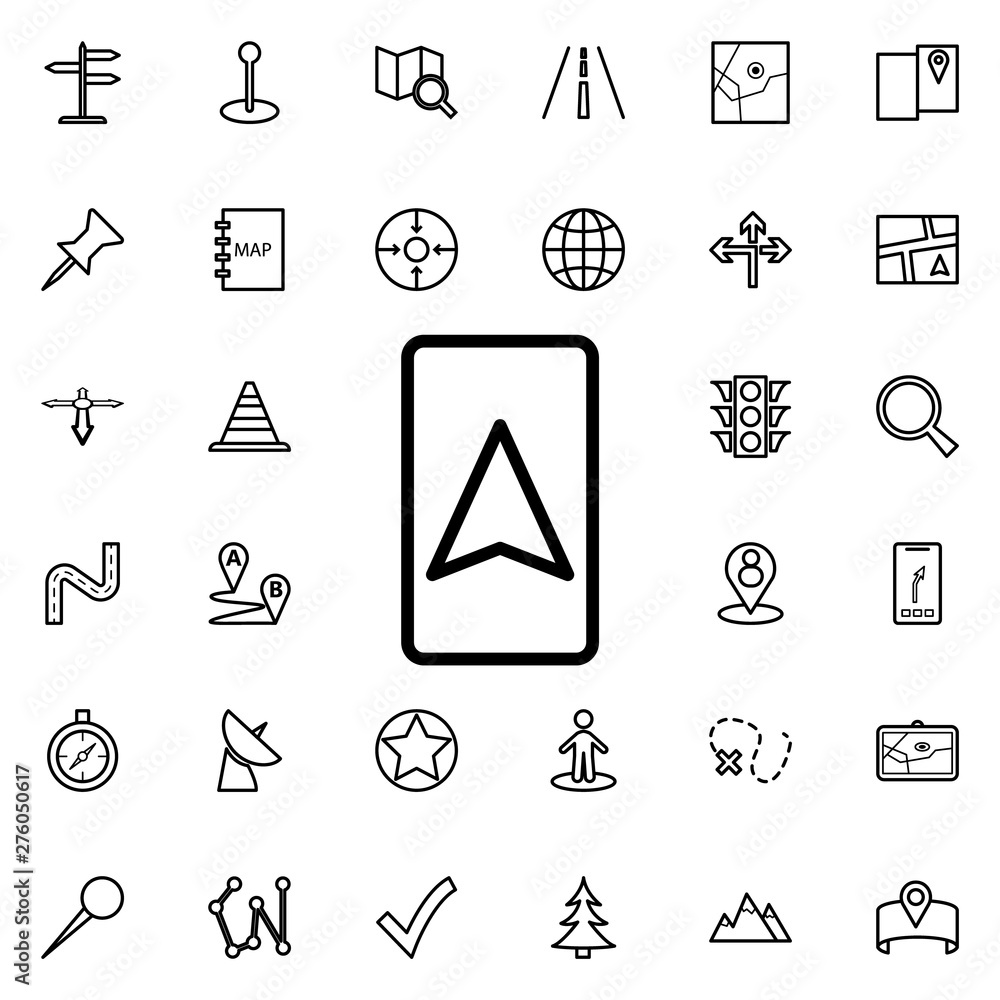 Poster cursor on the navigator icon. universal set of navigation for website design and development, app de