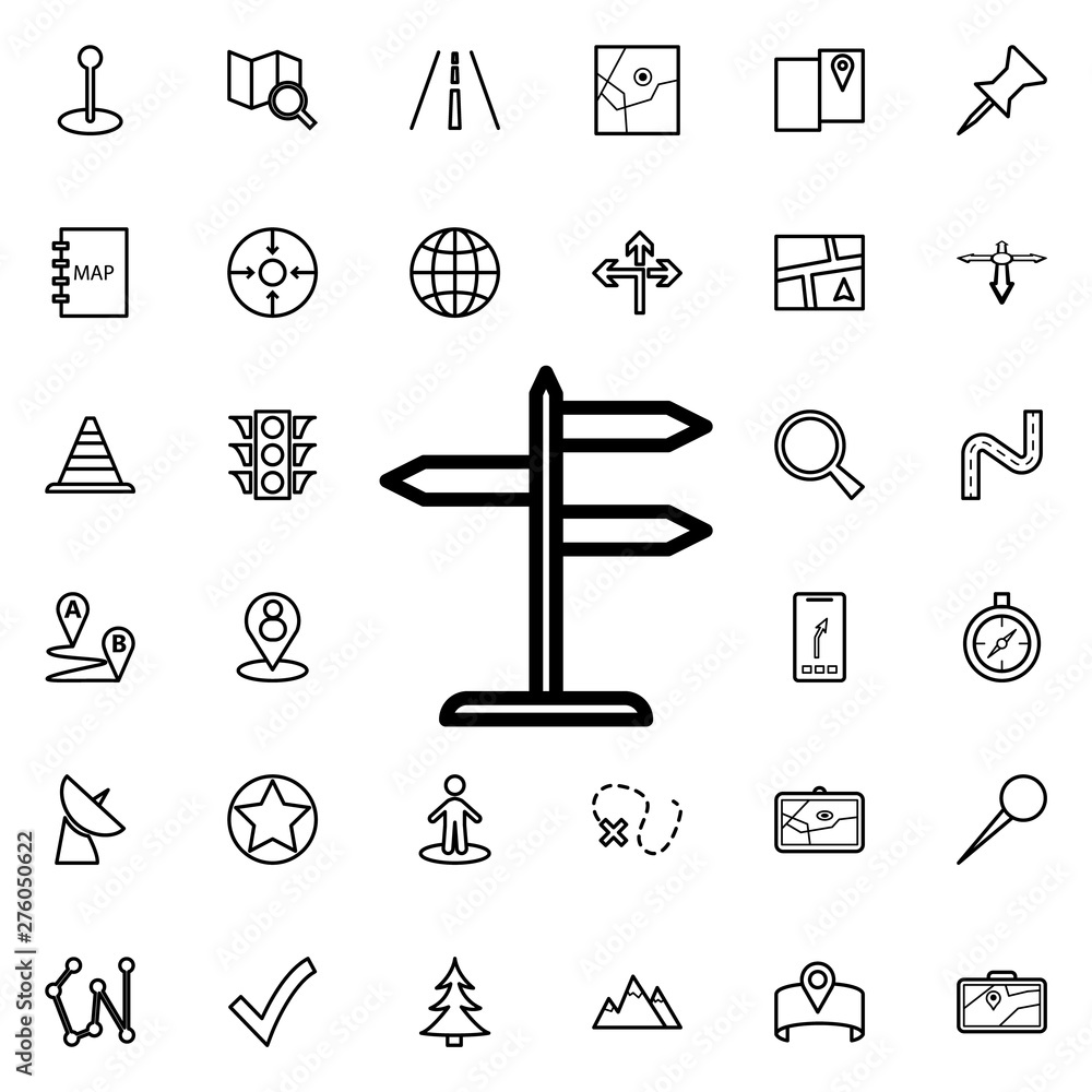 Poster road signs icon. universal set of navigation for website design and development, app development