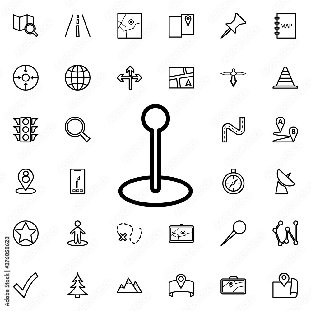Poster flagpole icon. universal set of navigation for website design and development, app development