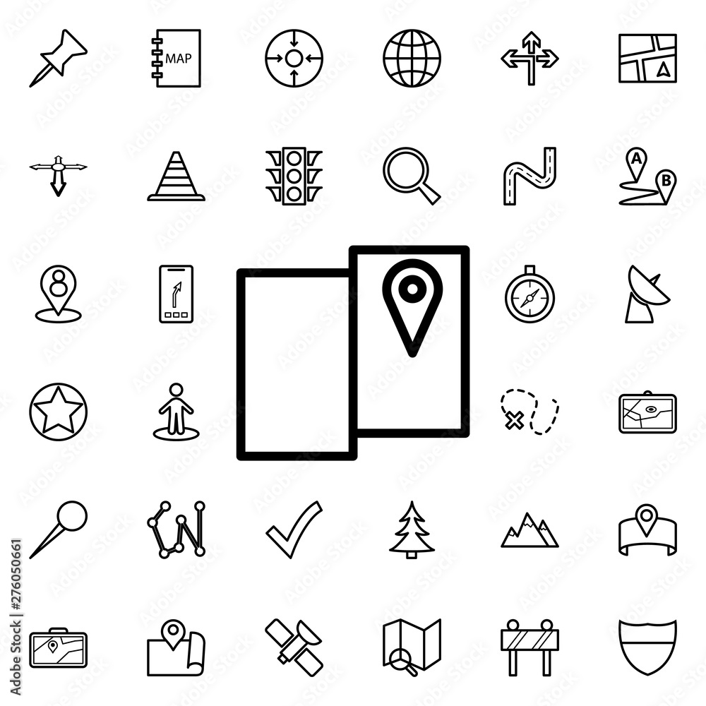 Poster pin on the screen icon. universal set of navigation for website design and development, app developm