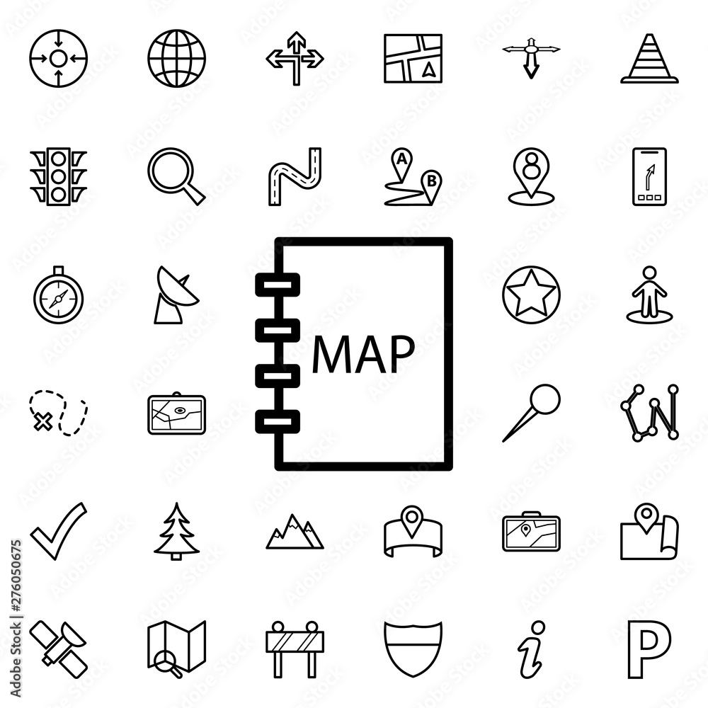 Poster book of cards icon. universal set of navigation for website design and development, app development