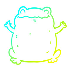 cold gradient line drawing cartoon toad