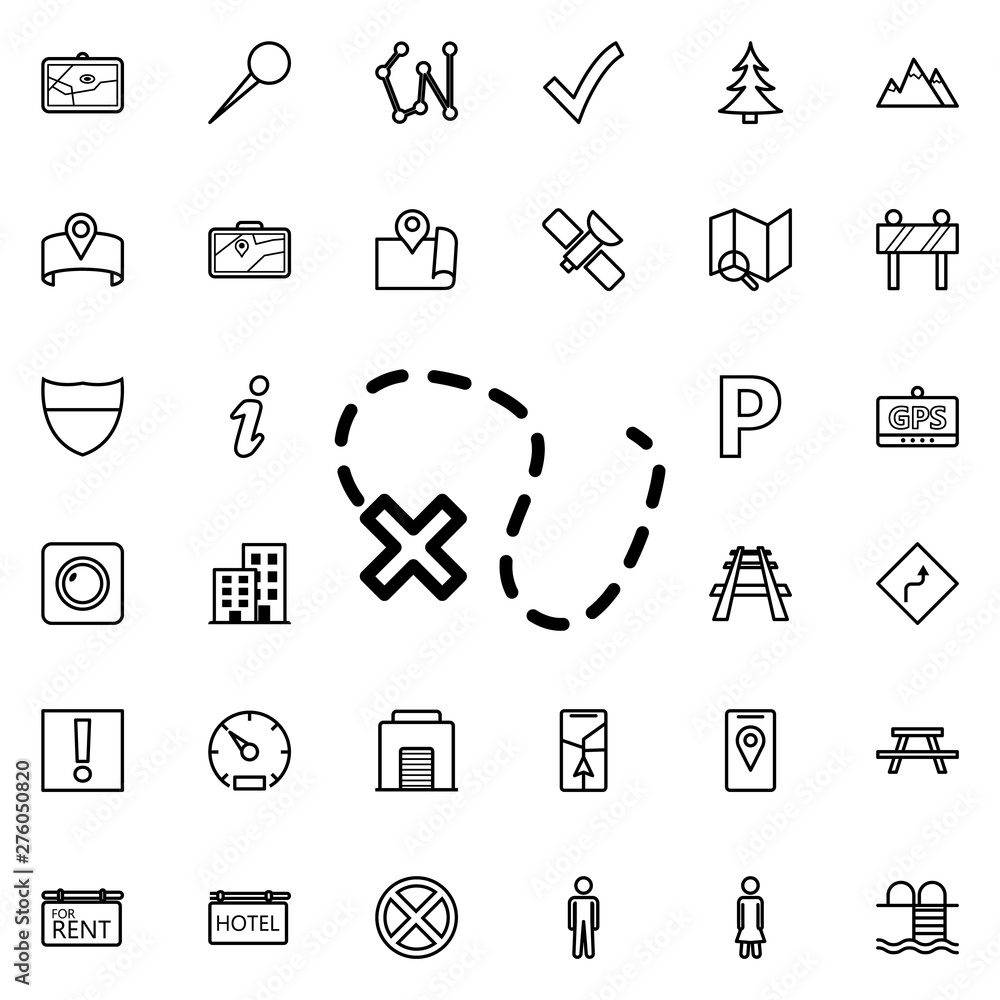 Poster dotted line icon. universal set of navigation for website design and development, app development