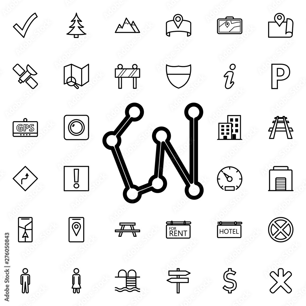Aufkleber connected points by a line icon. universal set of navigation for website design and development, app