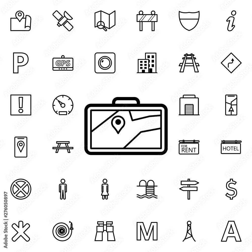 Aufkleber pin on navigator screen icon. universal set of navigation for website design and development, app de