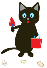 ペットたちの海遊び。