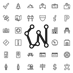 Connected points by a line icon. Universal set of navigation for website design and development, app development