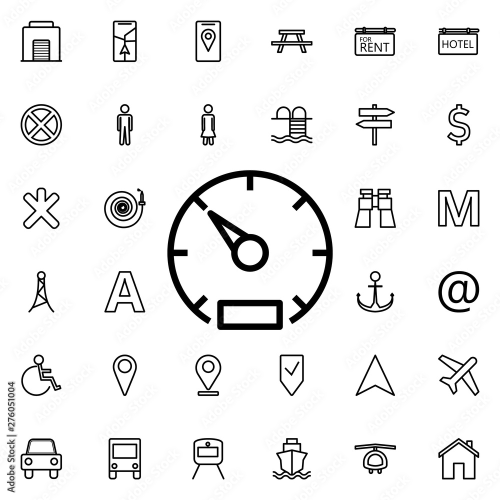 Aufkleber speedometer icon. universal set of navigation for website design and development, app development