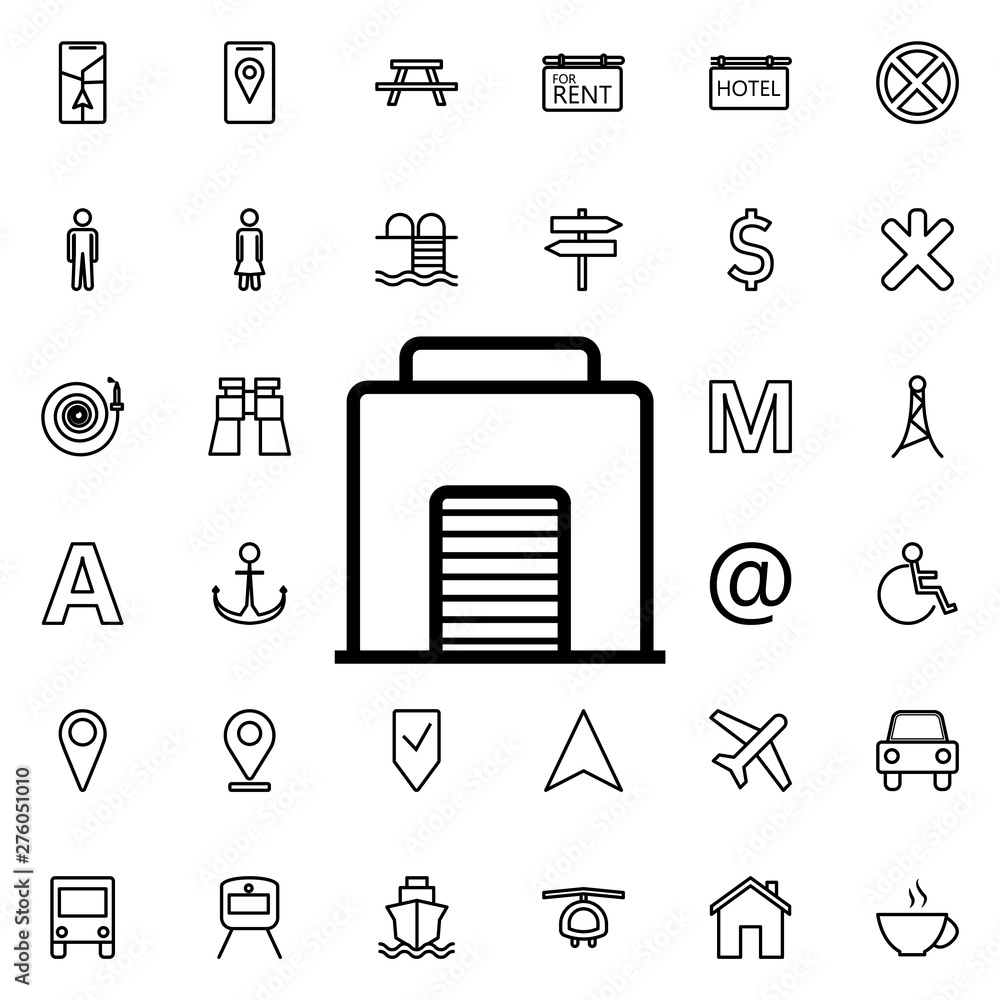 Aufkleber garage icon. universal set of navigation for website design and development, app development