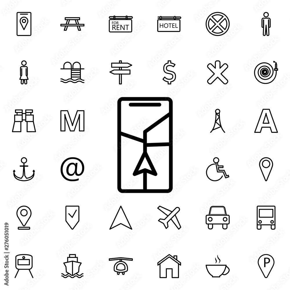 Aufkleber pointer to navigator screen icon. universal set of navigation for website design and development, ap
