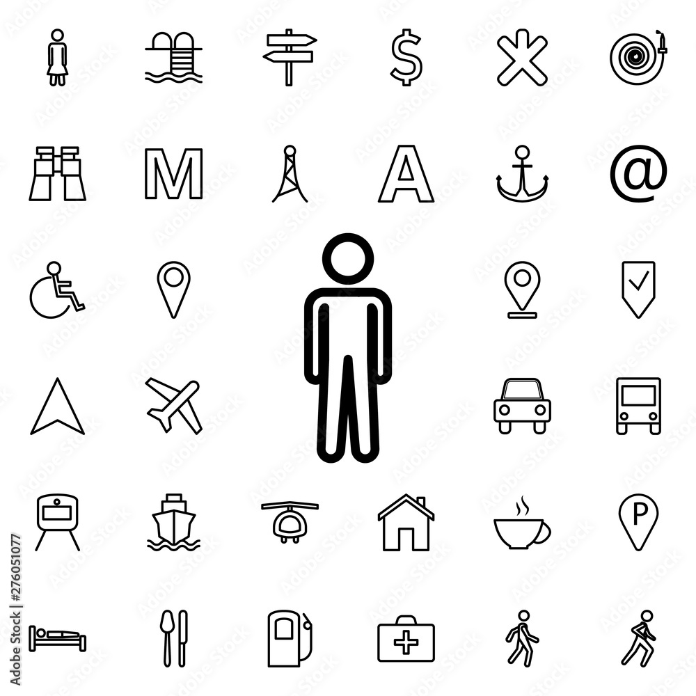 Aufkleber human icon. universal set of navigation for website design and development, app development