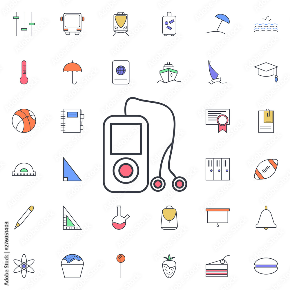 Poster music player icon. universal set of web for website design and development, app development