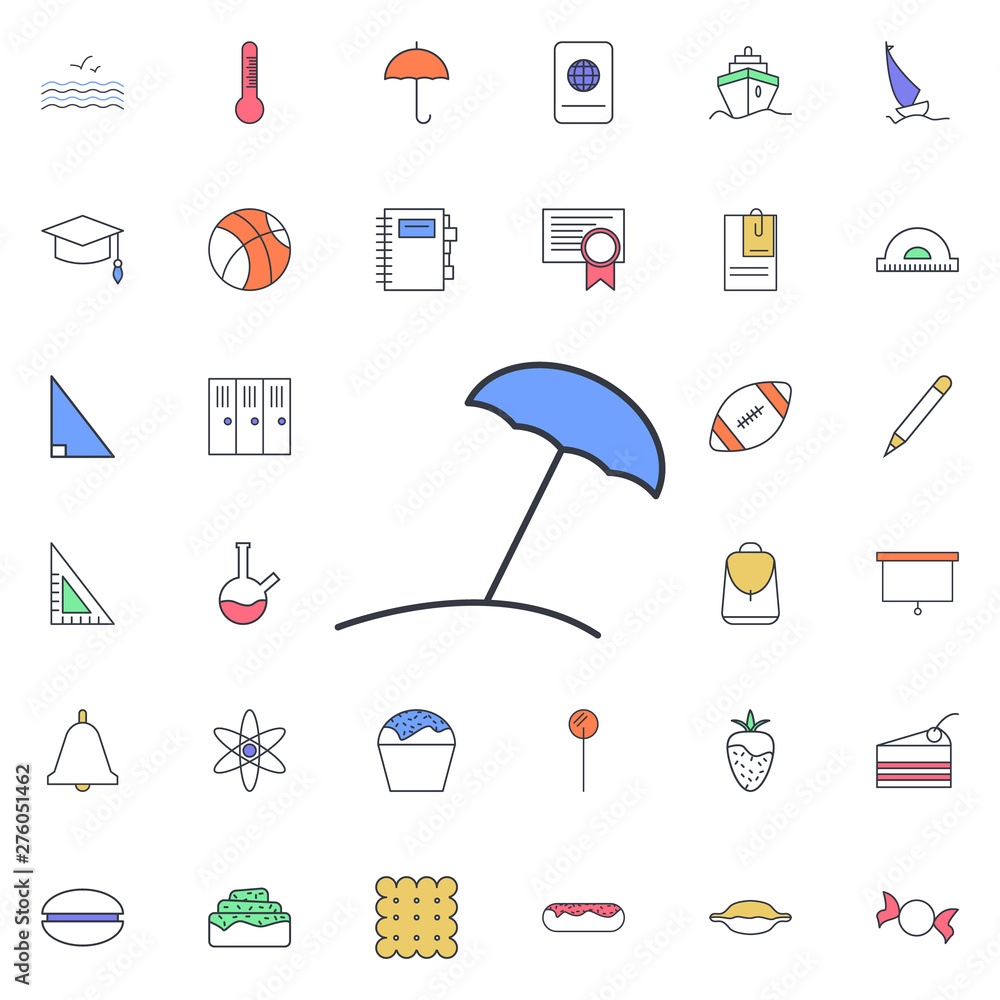 Poster beach umbrella icon. universal set of web for website design and development, app development