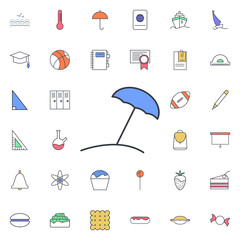 Beach umbrella icon. Universal set of web for website design and development, app development