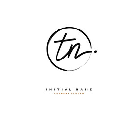T N TN Beauty vector initial logo, handwriting logo of initial signature, wedding, fashion, jewerly, boutique, floral and botanical with creative template for any company or business.