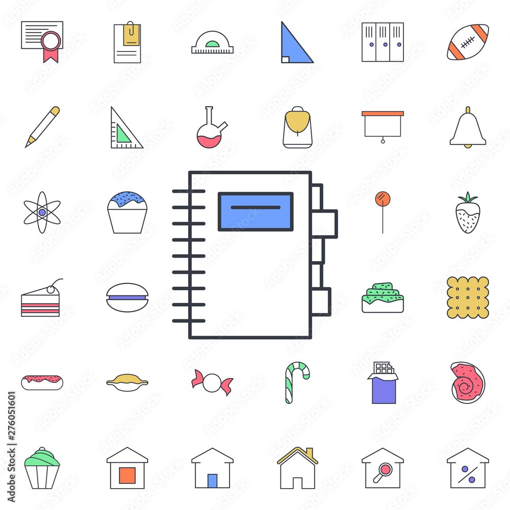 Aufkleber the address book icon. universal set of web for website design and development, app development