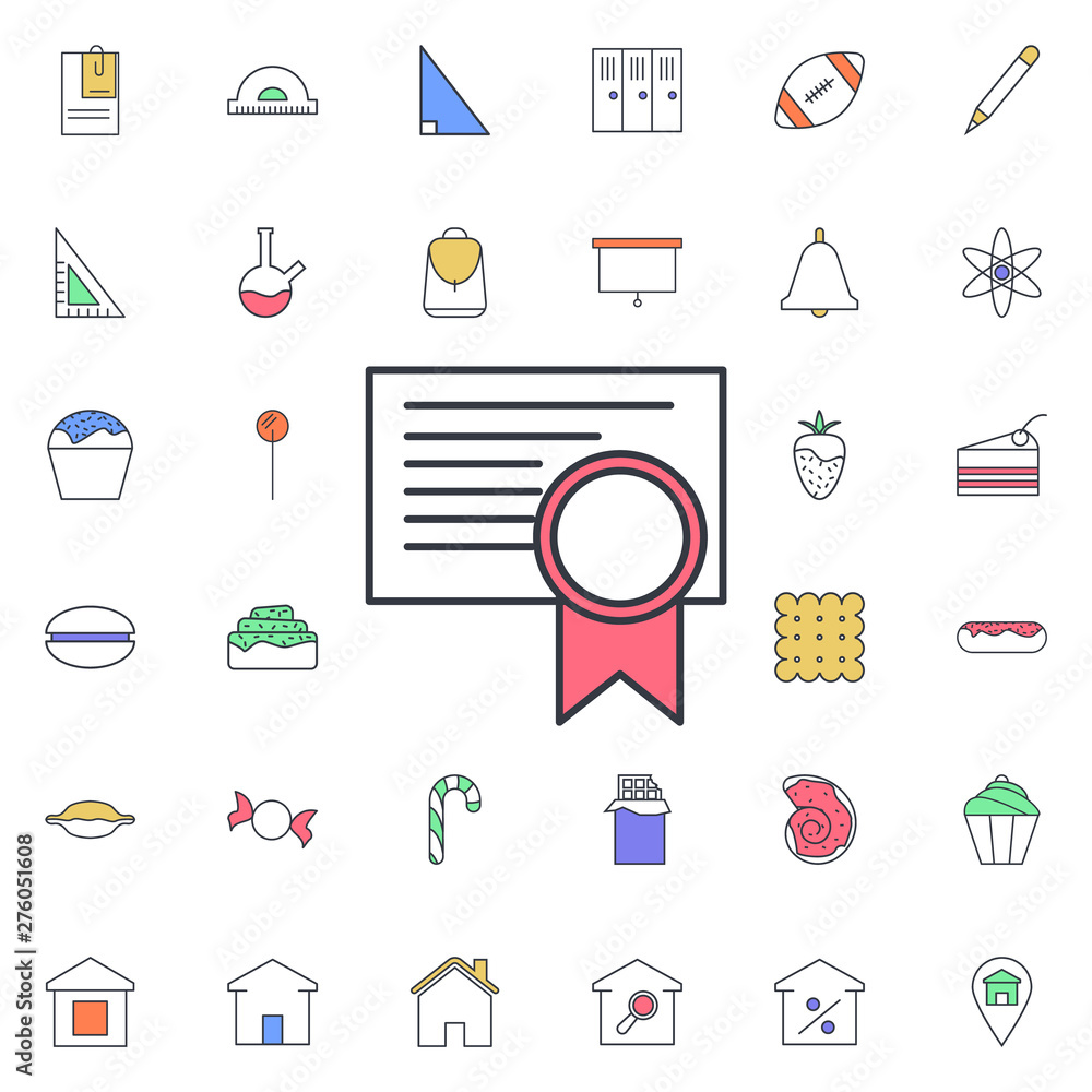 Aufkleber certificate icon. universal set of web for website design and development, app development