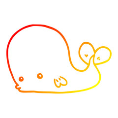 warm gradient line drawing cartoon whale