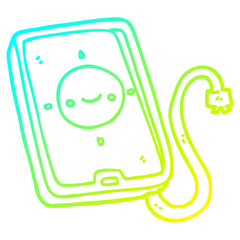 cold gradient line drawing cartoon mobile phone device