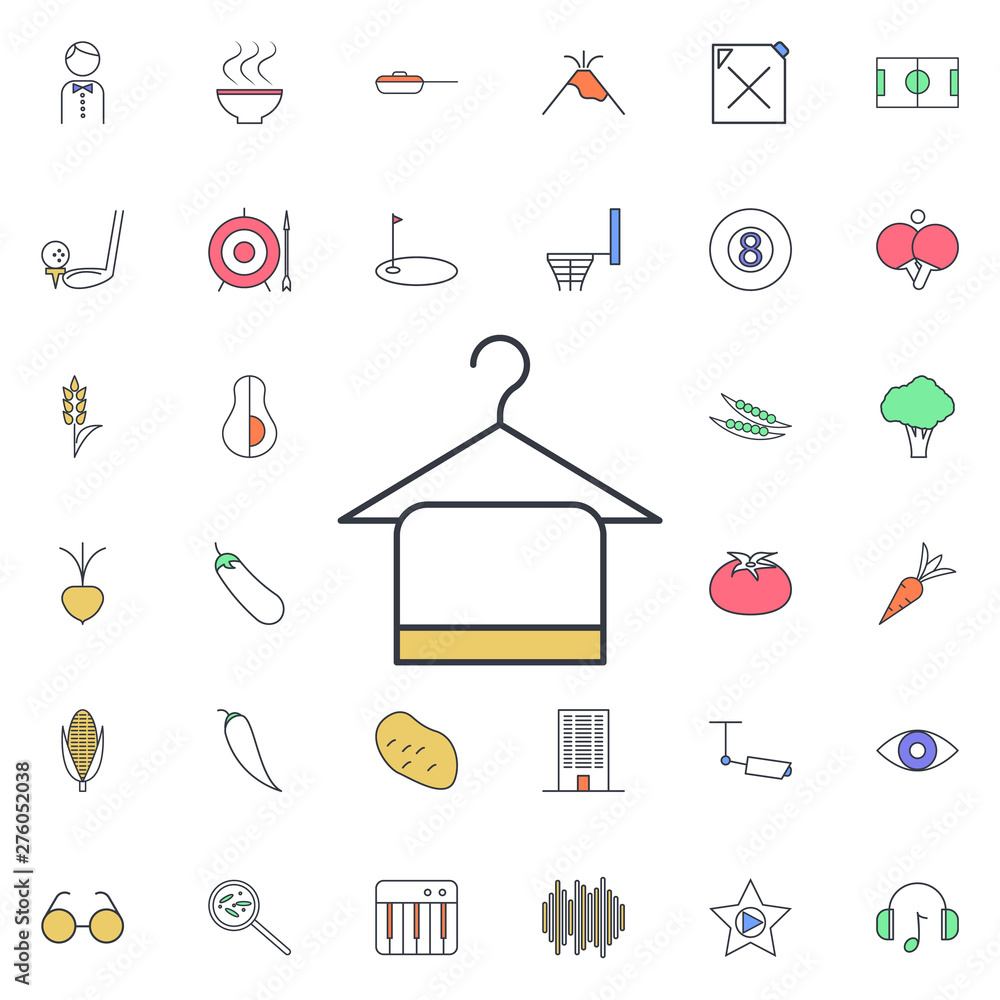 Aufkleber hanger with towel icon. universal set of web for website design and development, app development