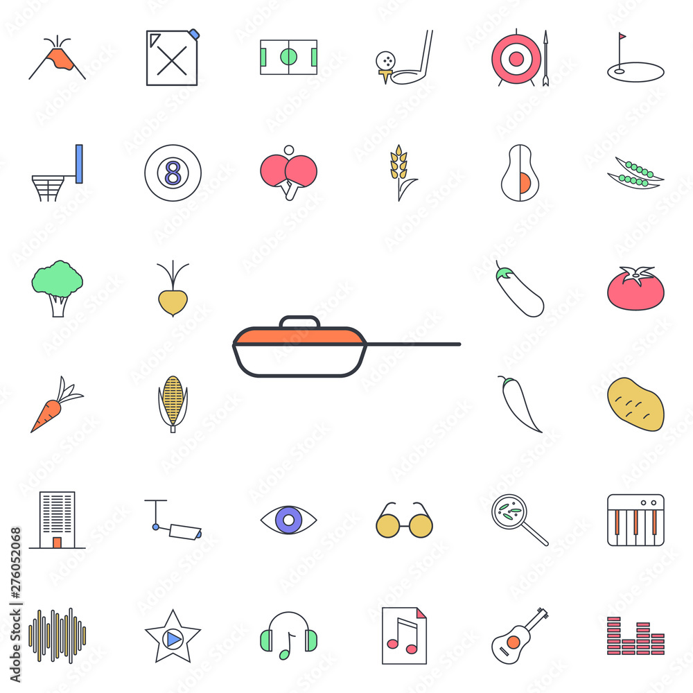 Aufkleber frying pan icon. universal set of web for website design and development, app development