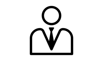 Male manager icon with line art for business leadership