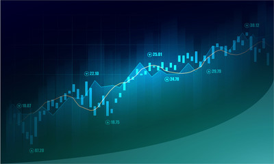 Stock market or forex trading graph in graphic concept