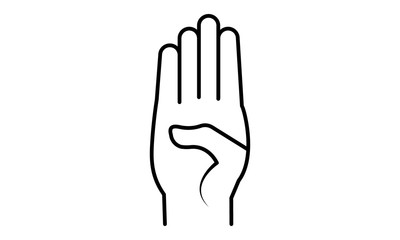 Fototapeta premium Finger spelling the alphabet in ASL – Letter B