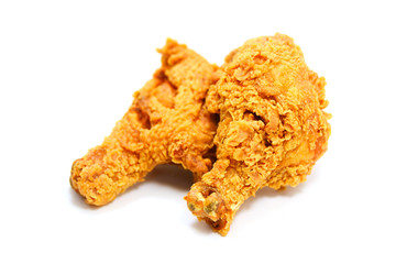 Fried chicken crispy on white