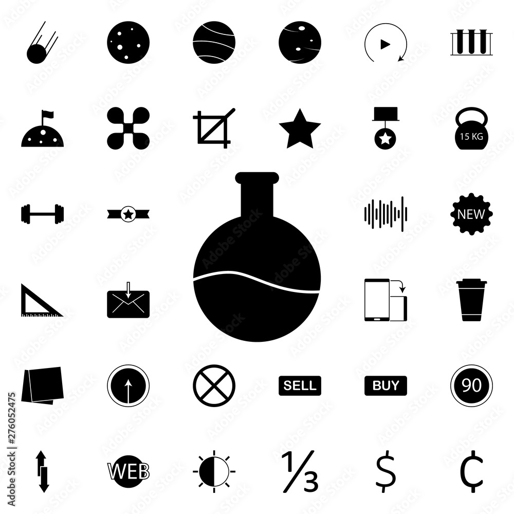 Poster laboratory flask icon. universal set of web for website design and development, app development