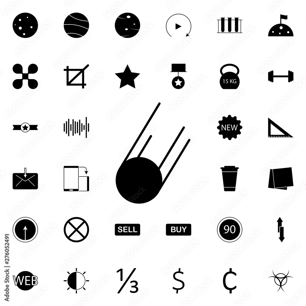 Aufkleber comet icon. universal set of web for website design and development, app development