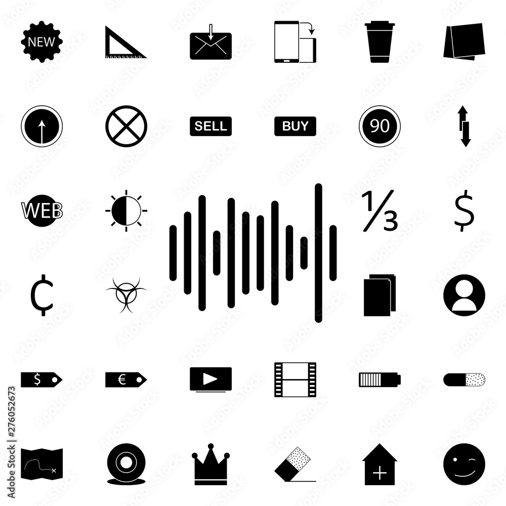 Aufkleber sound wave icon. universal set of web for website design and development, app development