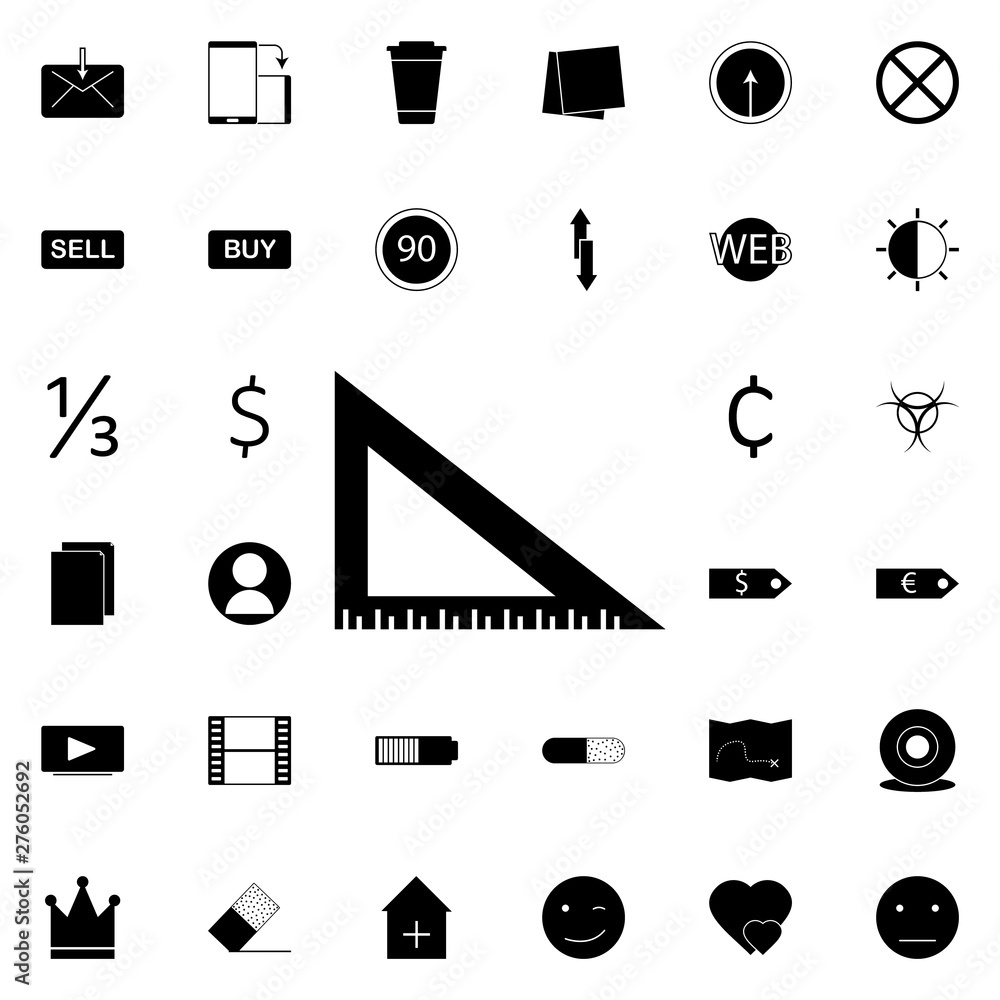 Poster angle ruler icon. universal set of web for website design and development, app development
