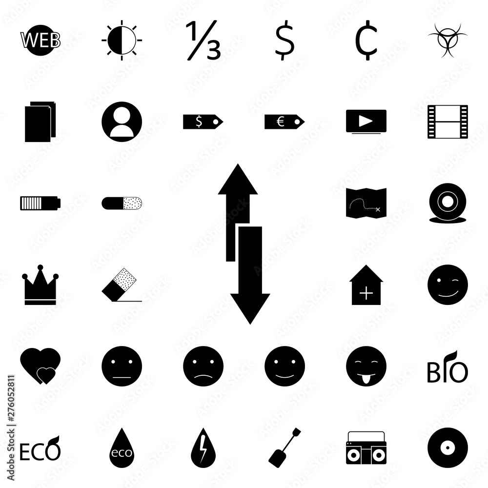 Poster arrows of different directions icon. universal set of web for website design and development, app de