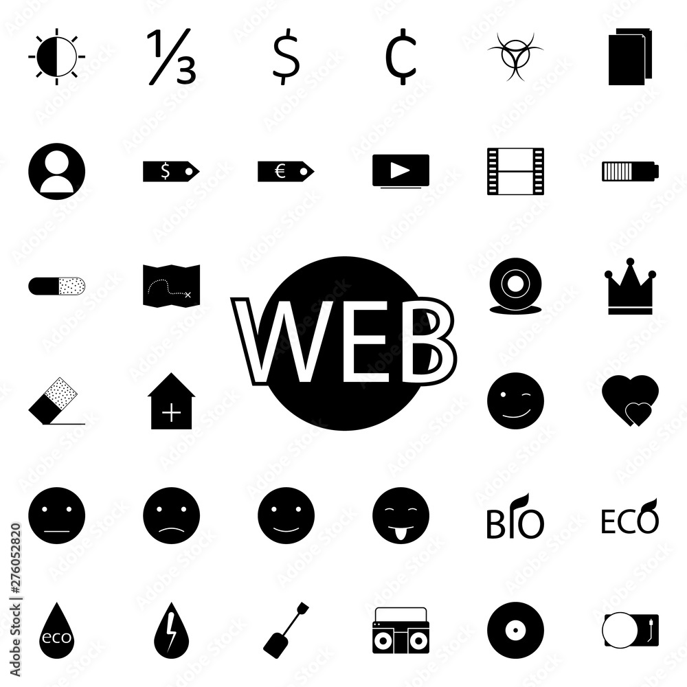 Poster the internet icon. universal set of web for website design and development, app development
