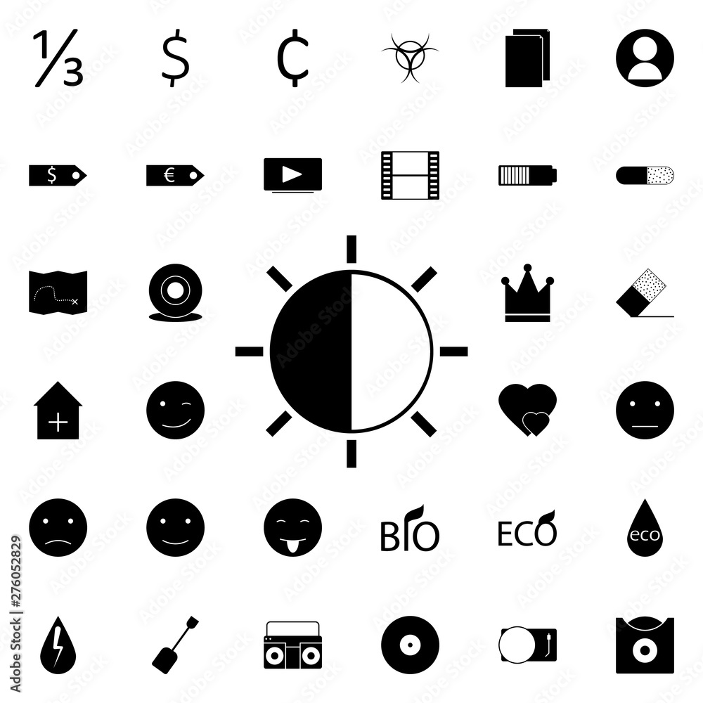 Aufkleber button brightness icon. universal set of web for website design and development, app development