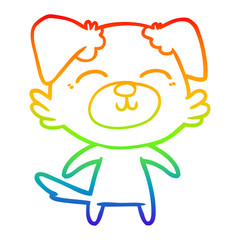 rainbow gradient line drawing cartoon dog
