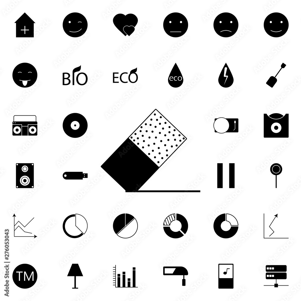 Poster pencil eraser icon. universal set of web for website design and development, app development