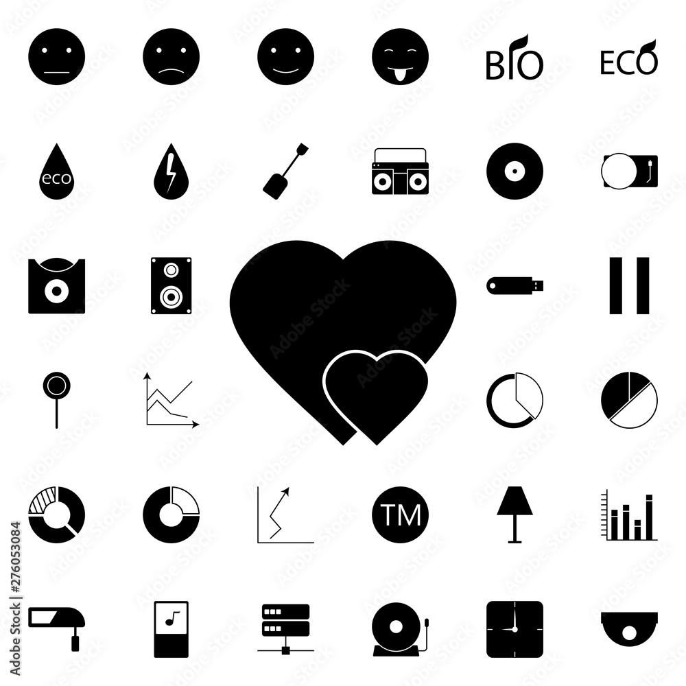 Poster hearts icon. universal set of web for website design and development, app development