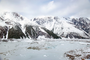Fototapeta premium Tasman Glacier View, South Island Nowa Zelandia