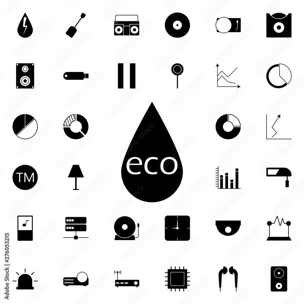 Poster eco drop icon. universal set of web for website design and development, app development