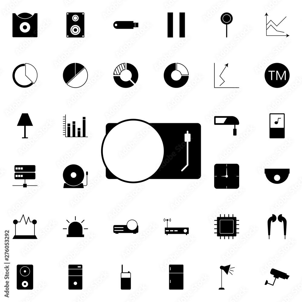 Poster musical plate icon. universal set of web for website design and development, app development