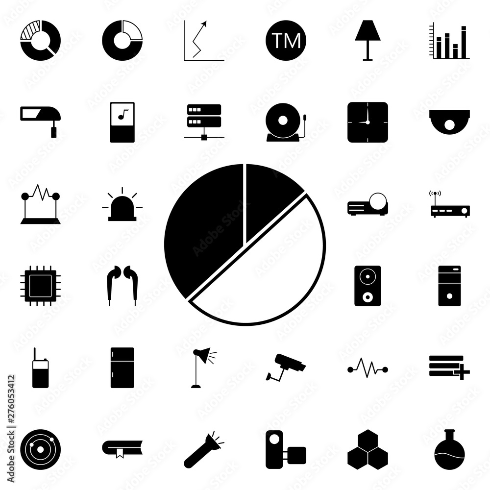 Poster pie chart icon. Universal set of web for website design and development, app development