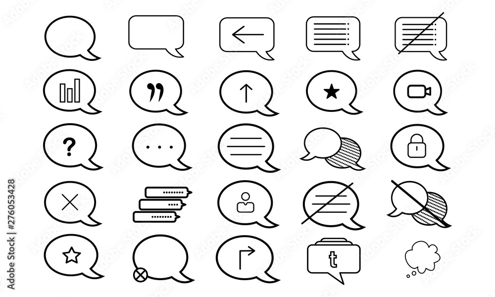 Poster speech bubble icons set for dialogue and conversation