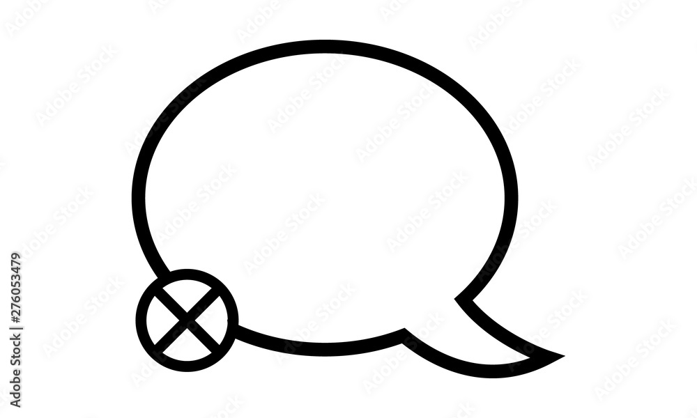 Poster reject message icon for declining or blocking chat messages