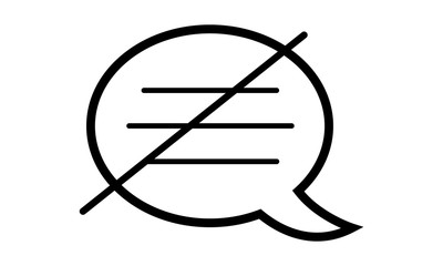 Chat bubble with not allowed sign for blocked conversations