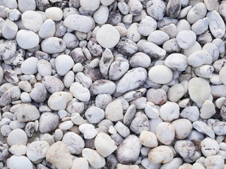 white pebble stone background, closeup pebble stone background