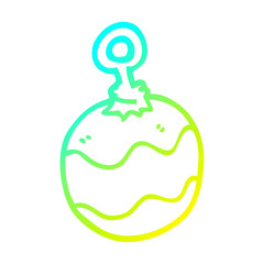 cold gradient line drawing cartoon christmas bauble
