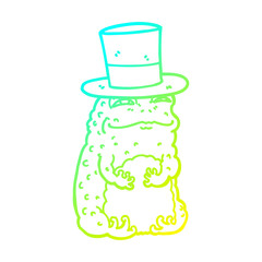 cold gradient line drawing cartoon rich toad